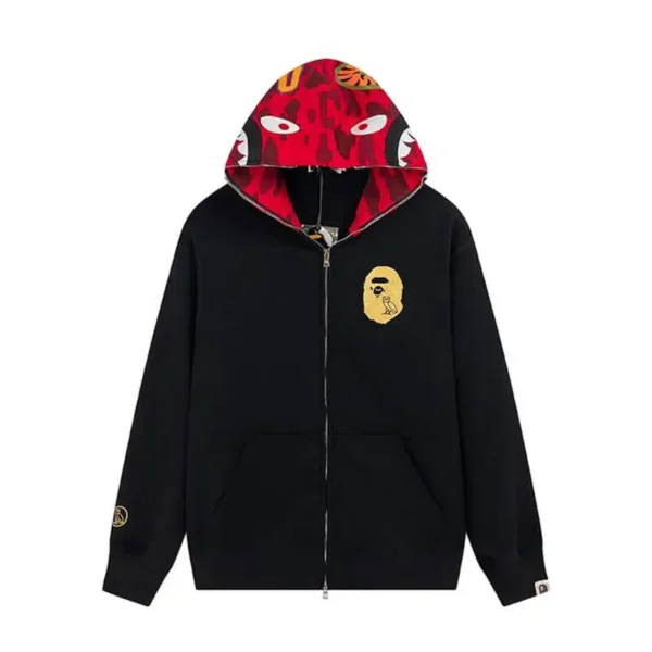 Zip Up A Bathing Ape Shark Black Hoodie