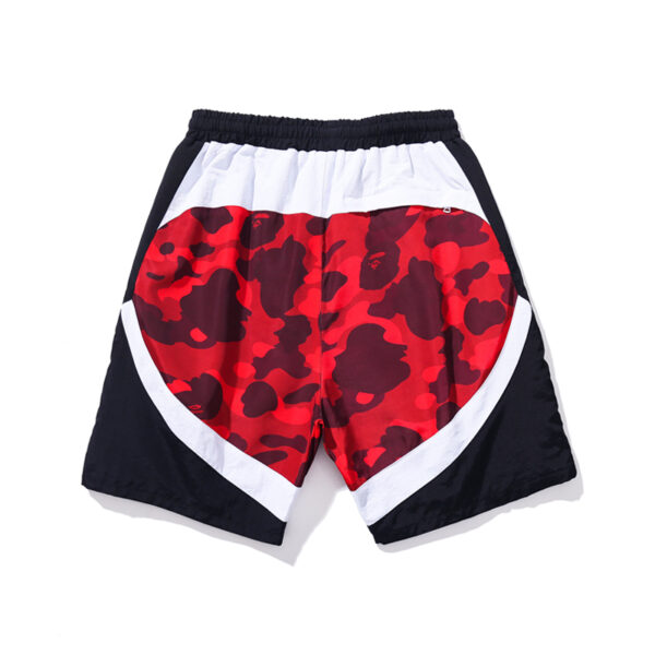 BAPE Color Camo Color Block Shorts Red