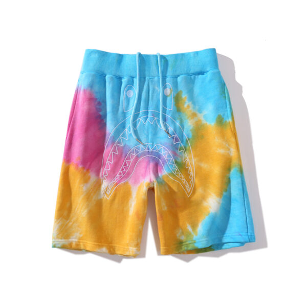 BAPE MULTI COLOR SHARK BEACH SHORTS MENS