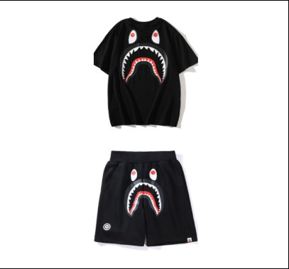 Bape Shark City Camo T Shirt Shorts Set