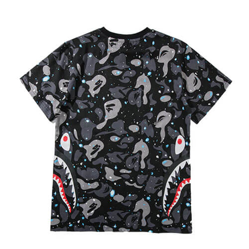 BAPE SPACE CAMO SIDE SHARK TEE